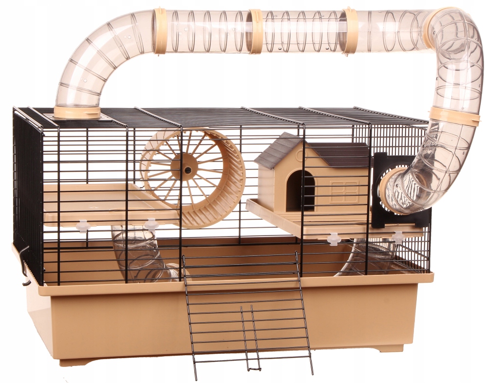 Klatka dla Chomika małego Gryzonia Myszki Lunapark Tunel Domek Kołowrotek