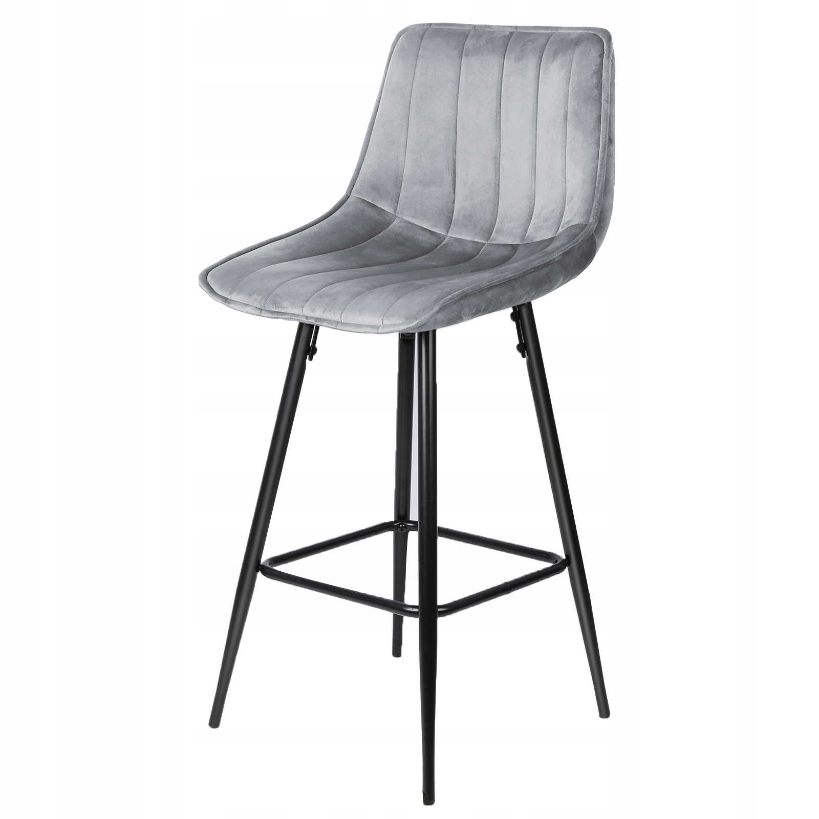 2X Hoker aksamitu krzesło wysokie barowe stołek loft szary Głębokość mebla 40 cm