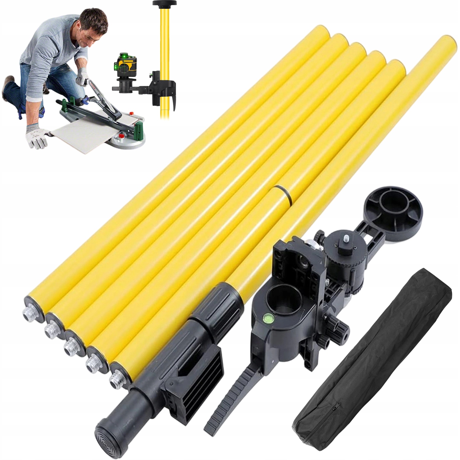 Rozpěrná Tyč Pro Laser Vodováhy, Držák O 360 Stojící Na Podlaze