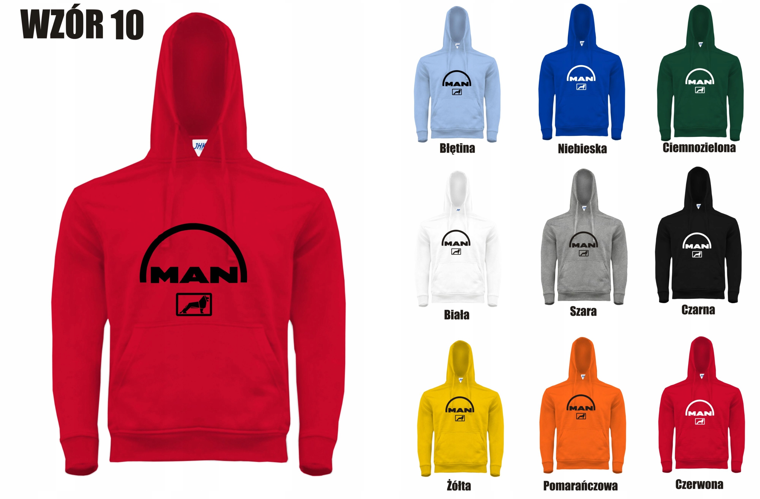 GRUBA BLUZA Z KAPTUREM TWÓJ NADRUK TRUCK TIR SCANIA VOLVO MAN IVECO POLISH Marka JHK