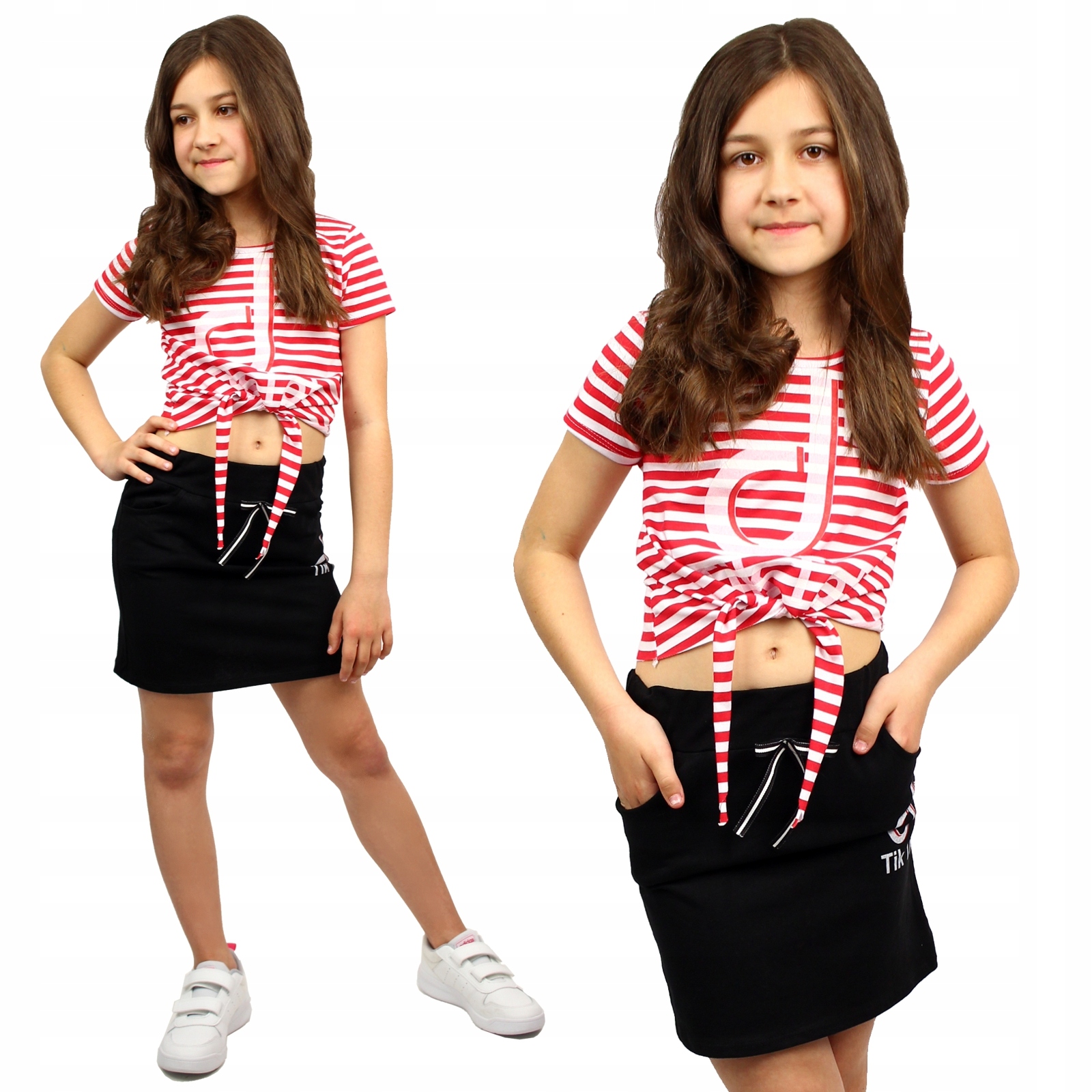 

Komplet Bluzka Spódniczka Nutka Czerwona 104 4L