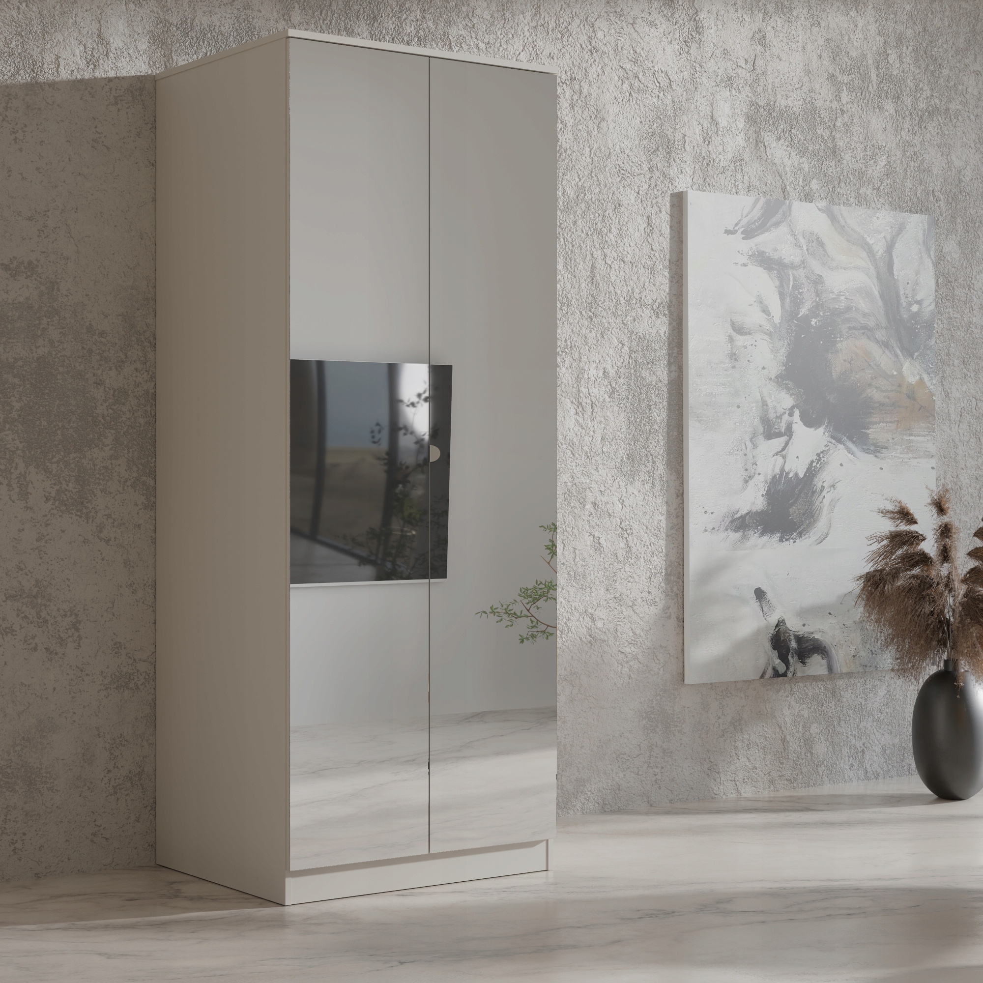 Szafa uchylna z lustrem Monza 2D 80 Kaszmir