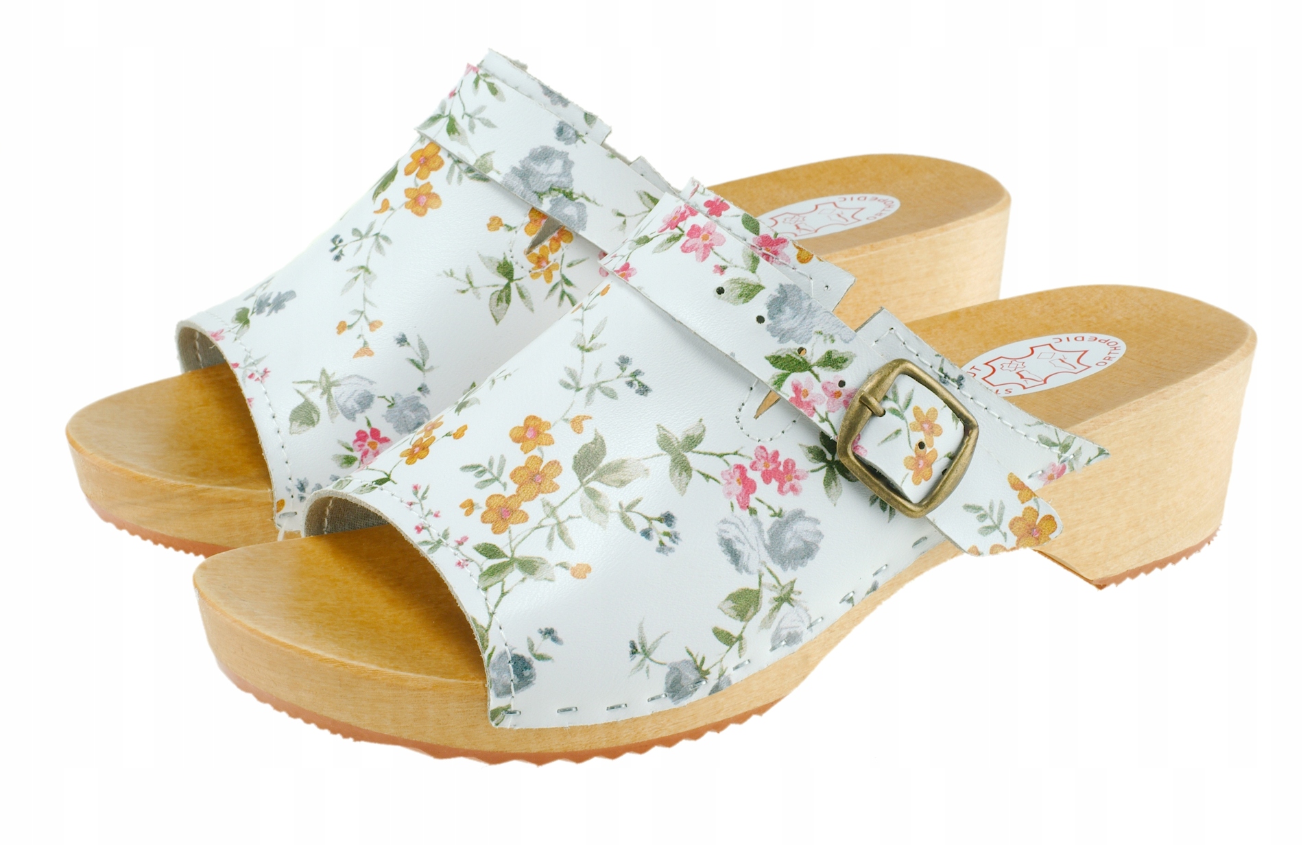 

Drewniaki z regulowaną klamerką, Kwiaty 38