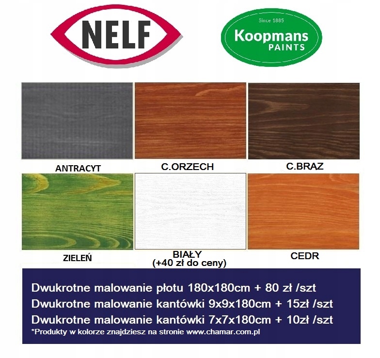 Płot deskowy sztachetowy ażurowy P01 180x180 HIT! Marka inna