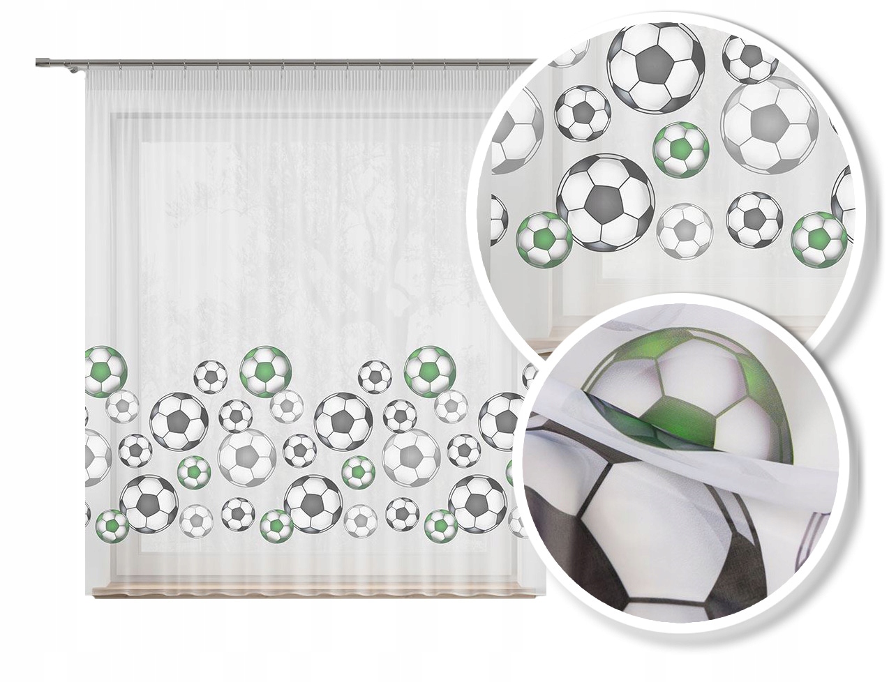 

Firanka Firana Dziecięca Woal Piłki Futbol 003/160