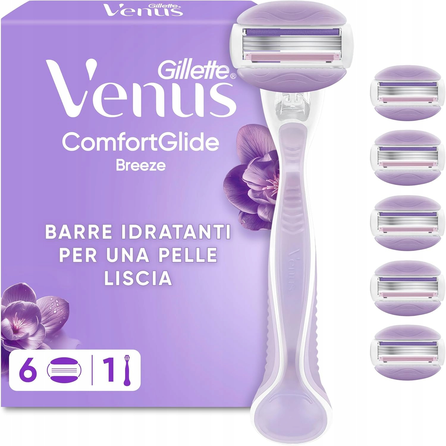 Gillette Venus Comfortglide Breeze Dámské vložky 3 čepele Bílý Čaj