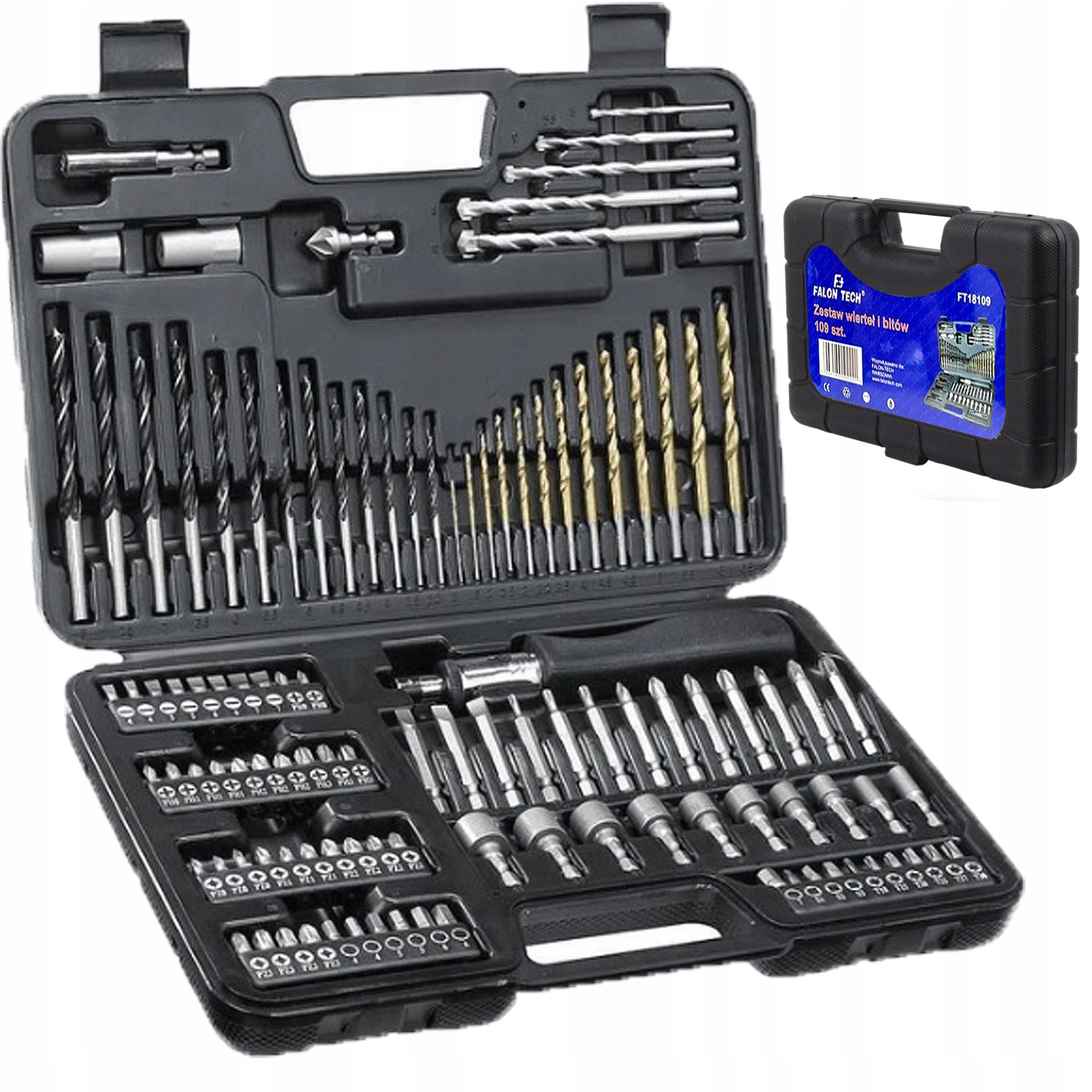 Zestaw wierteł i bitów Falon-Tech 109 sztuk