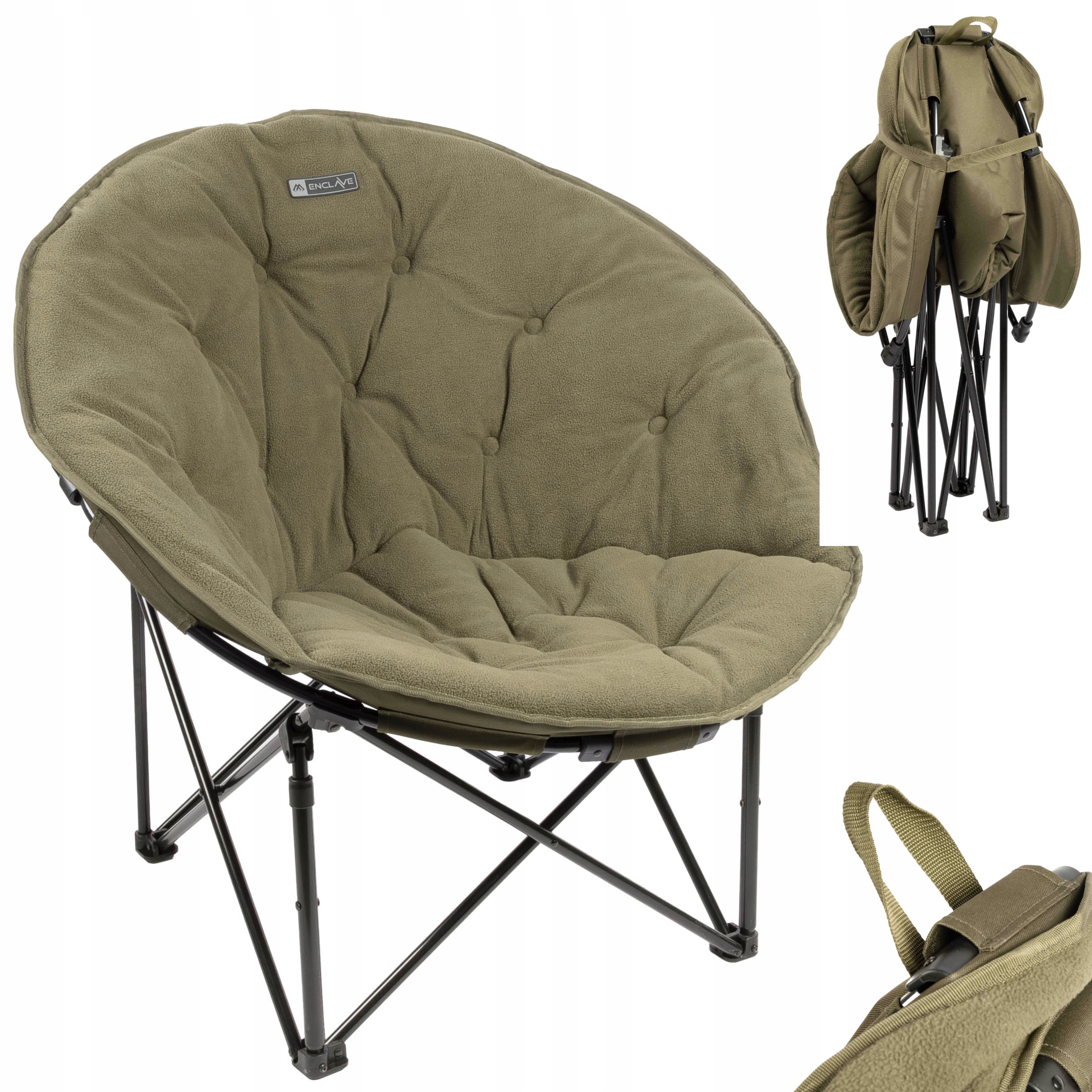 Fotel Karpiowy wędkarski kubełkowy Składany Mikado Enclave Moon Chair 150kg