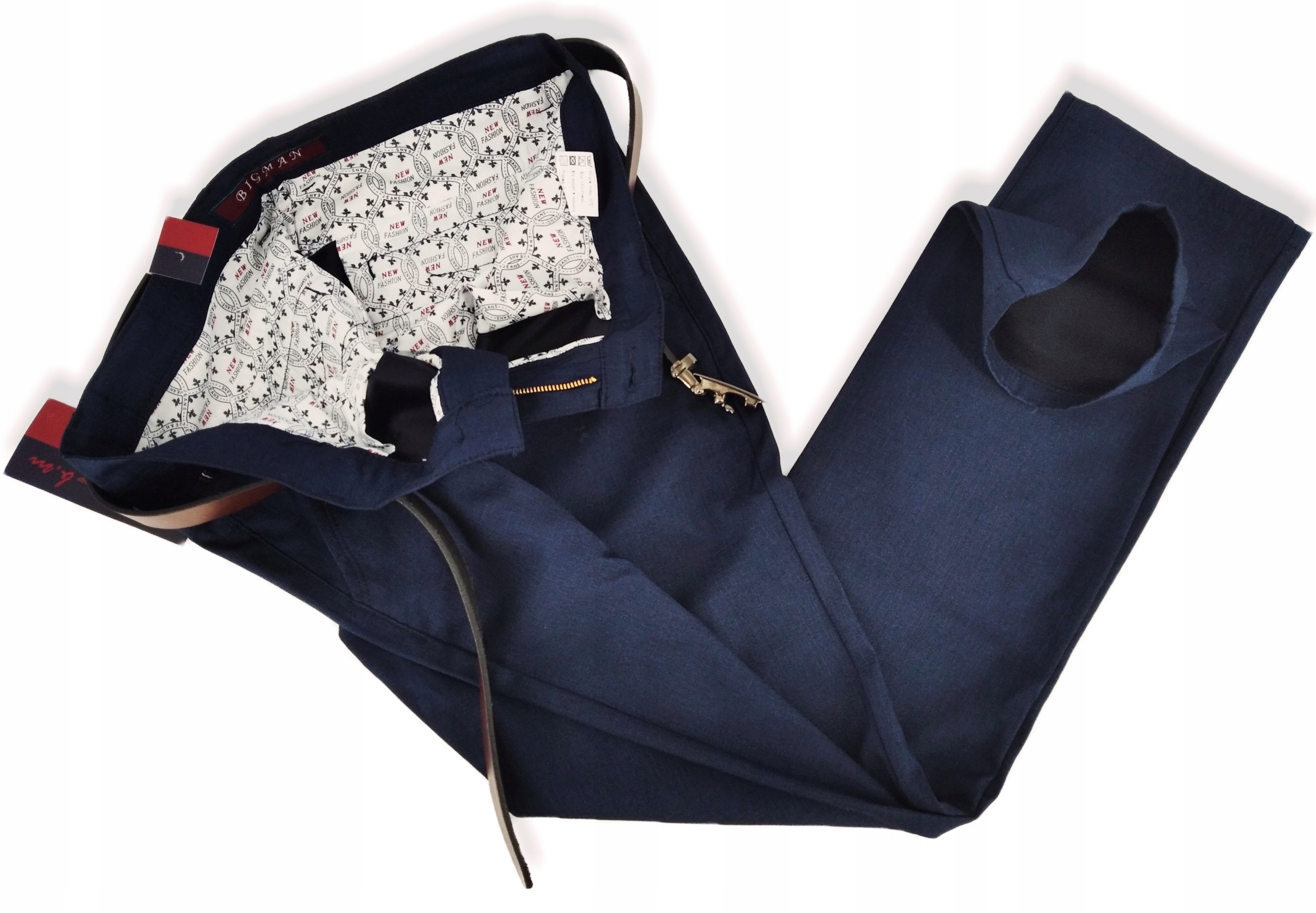 SPODNIE MĘSKIE WIZYTOWE GRANAT W39 102 106 CM Marka inna