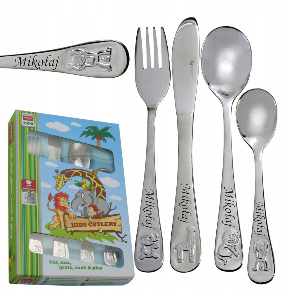 Sztućce dla Dzieci Chrzest Roczek Prezent Grawer