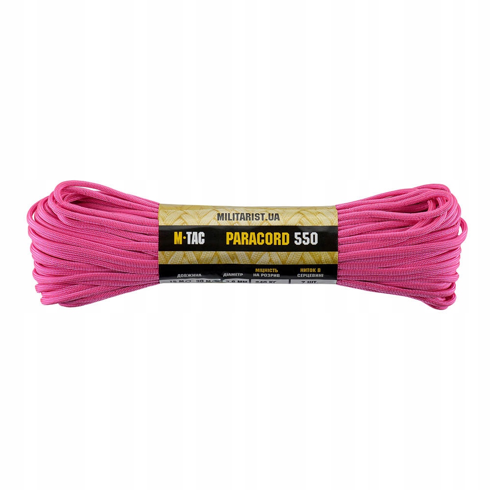 M-Tac Paracord Taktyczny 550 type III Neon Pink 30m