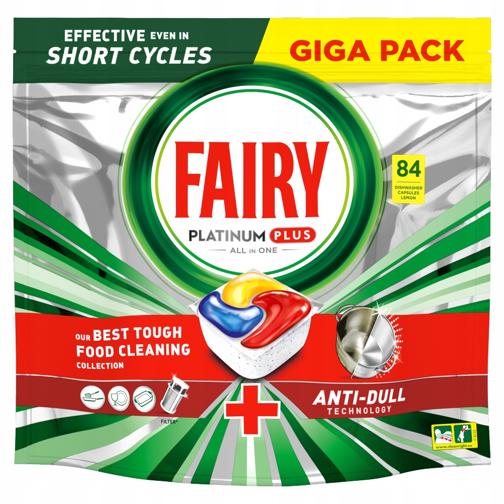 Levně Fairy Platinum Plus Citron Tablety Do Myčky All In One, 84 Tablet