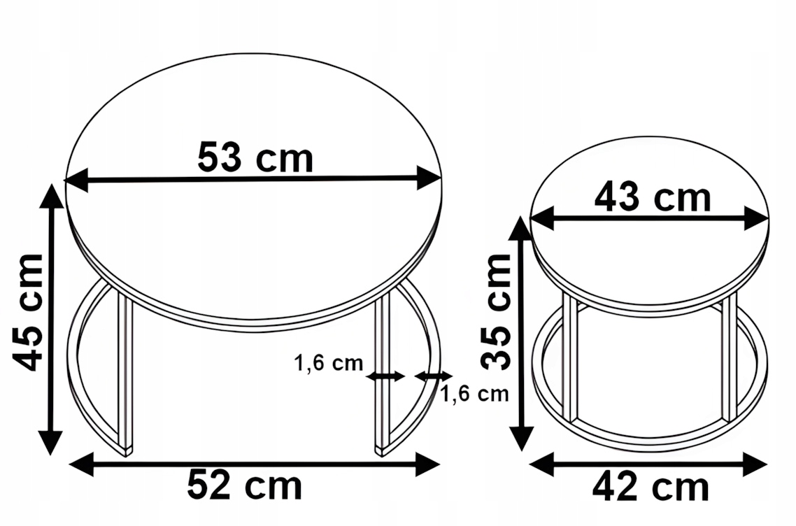 НАБІР ЖУРНАЛЬНИХ СТОЛИКІВ 2 в 1 РОЗСУВНИЙ КРУГЛИЙ ДЛЯ ВІТАЛЬНІ ЛОФТ СІЛЬСЬКИЙ ЖУРНАЛЬНИЙ СТОЛИК Глибина меблів 53 см
