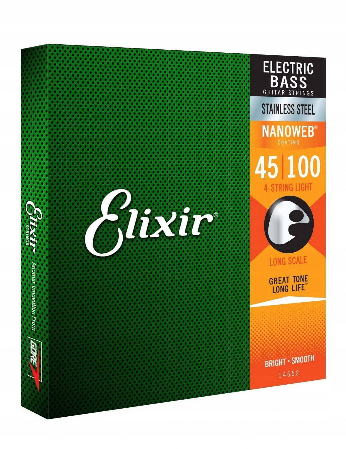 Elixir 14652 NanoWeb 45-100 – ocelové struny pro basovou kytaru