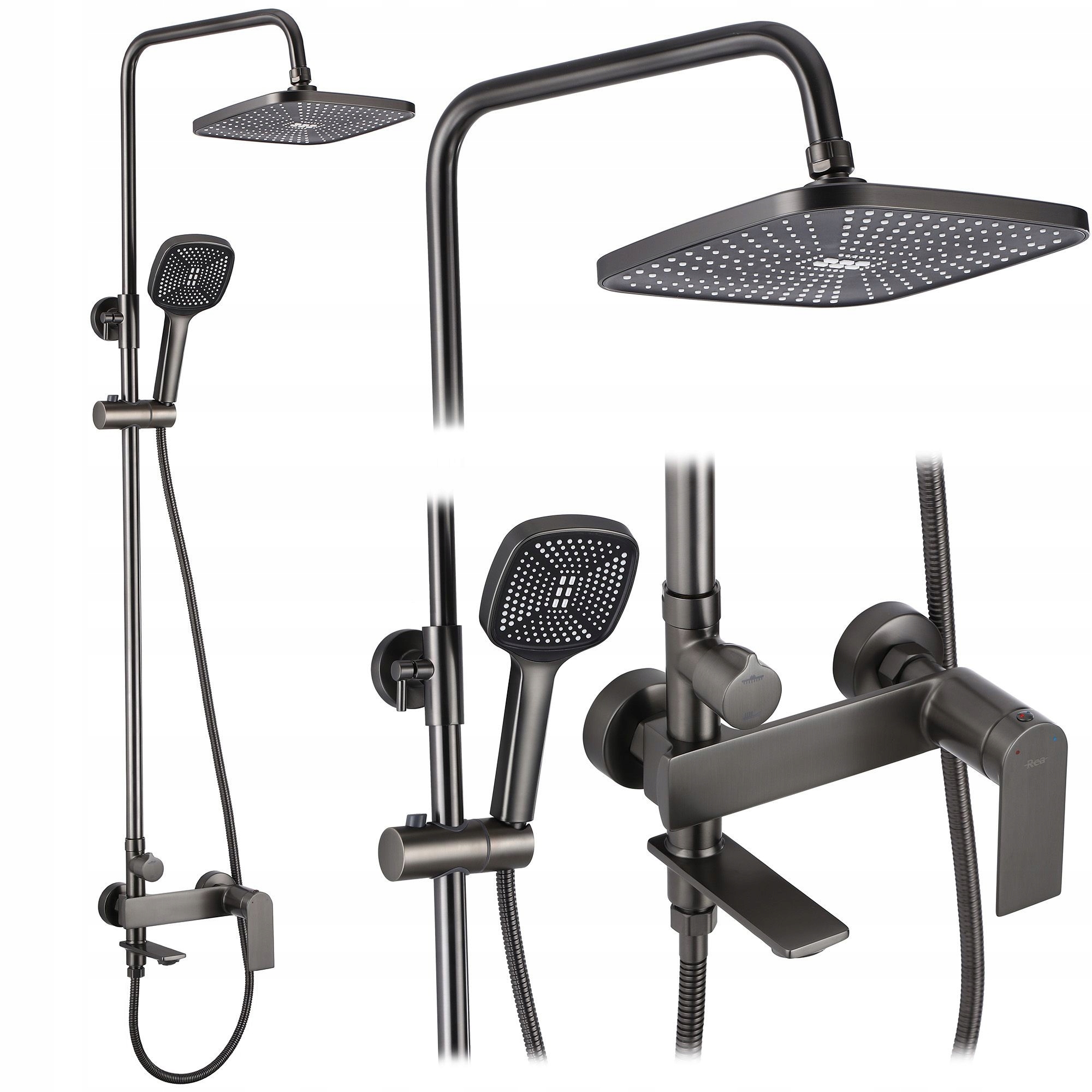 Sprchový set Rea Storm Sivý Mat na omietku