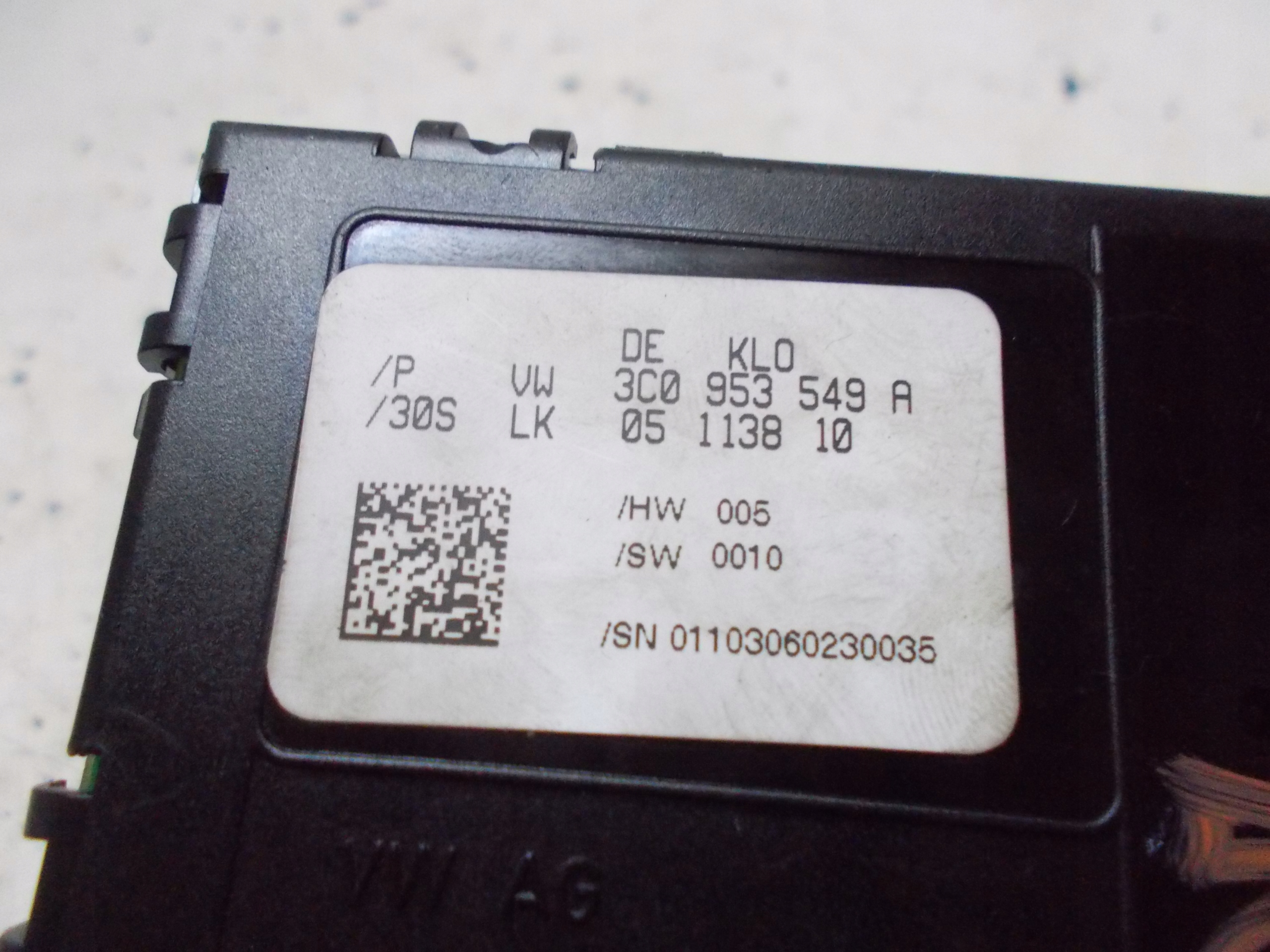 VW PASSAT B6 KOMBI 1.9 TDI 07R sensor KATA steering 3C0953549A