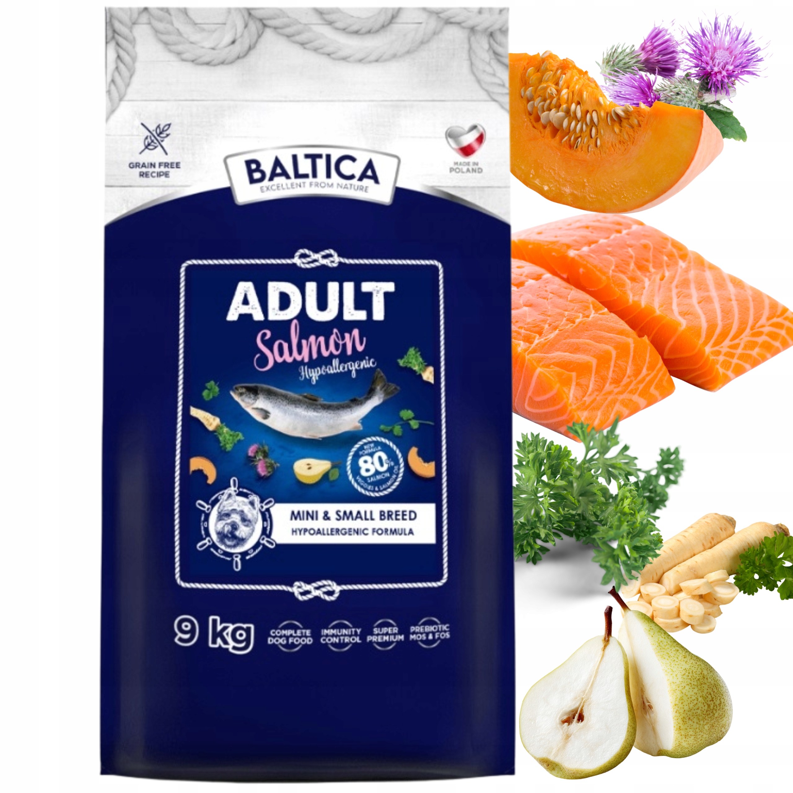Baltica Adult Salmon Hypoallergenic 9 kg Xs/s karma dla alergika