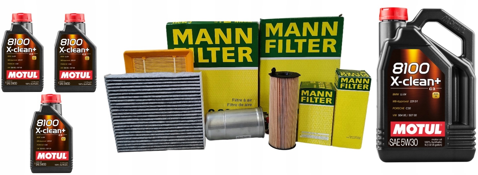 Mann Sada Olejových Filtrů 5V30 8L Audi A4 B7 2.7TDI Bpp 180 3.0 Tdi 204 233