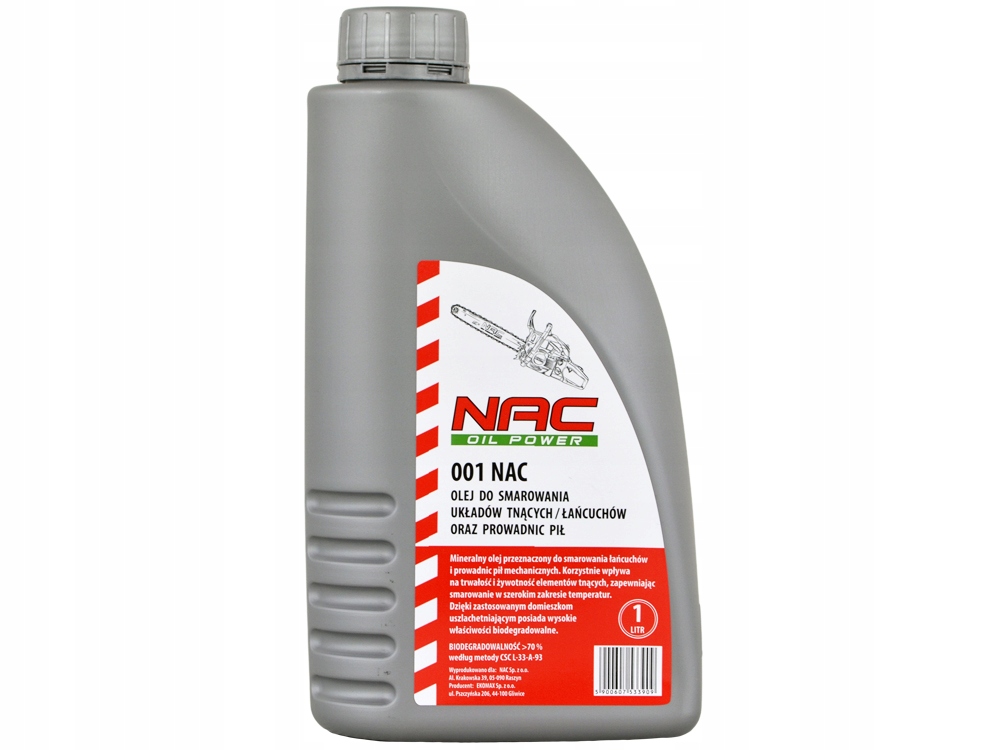 OLEJ NAC DO SMAROWANIA ŁAŃCUCHA I PROWADNICY 1 L.