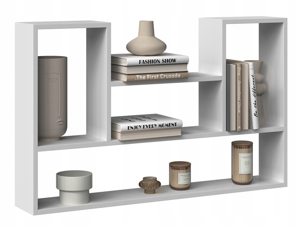 Závěsná nástěnná police Bilbao 4P Matná bílá