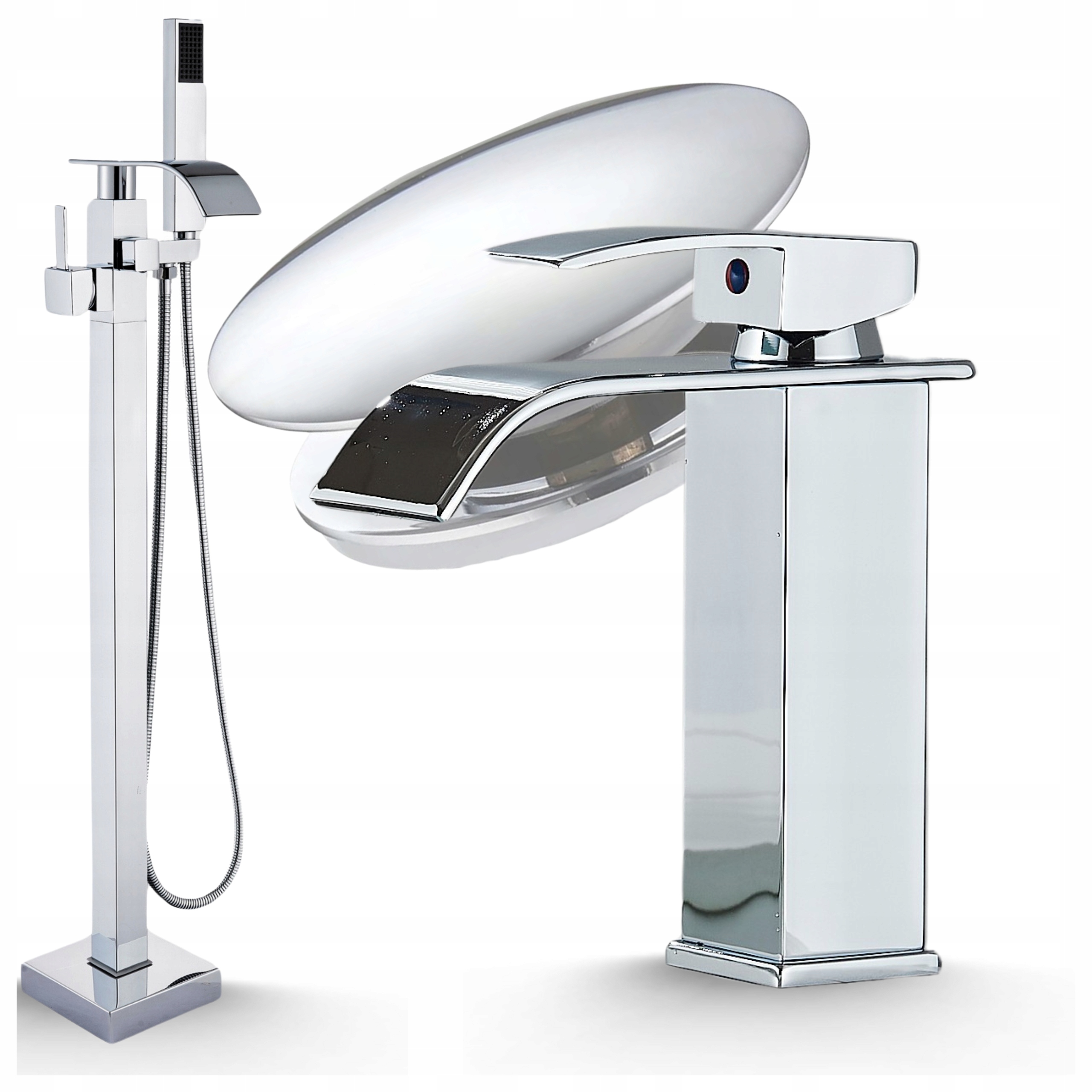 Umyvadlová baterie Stojící Chrom s výtokem Vodopád Baterie Koupelnový Set