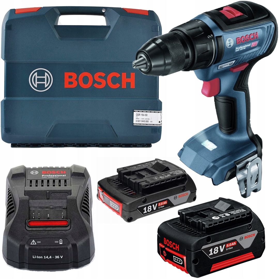 

Wkrętarka 18V 50Nm 1x2Ah 1x5Ah Bosch Gsr 18V-50