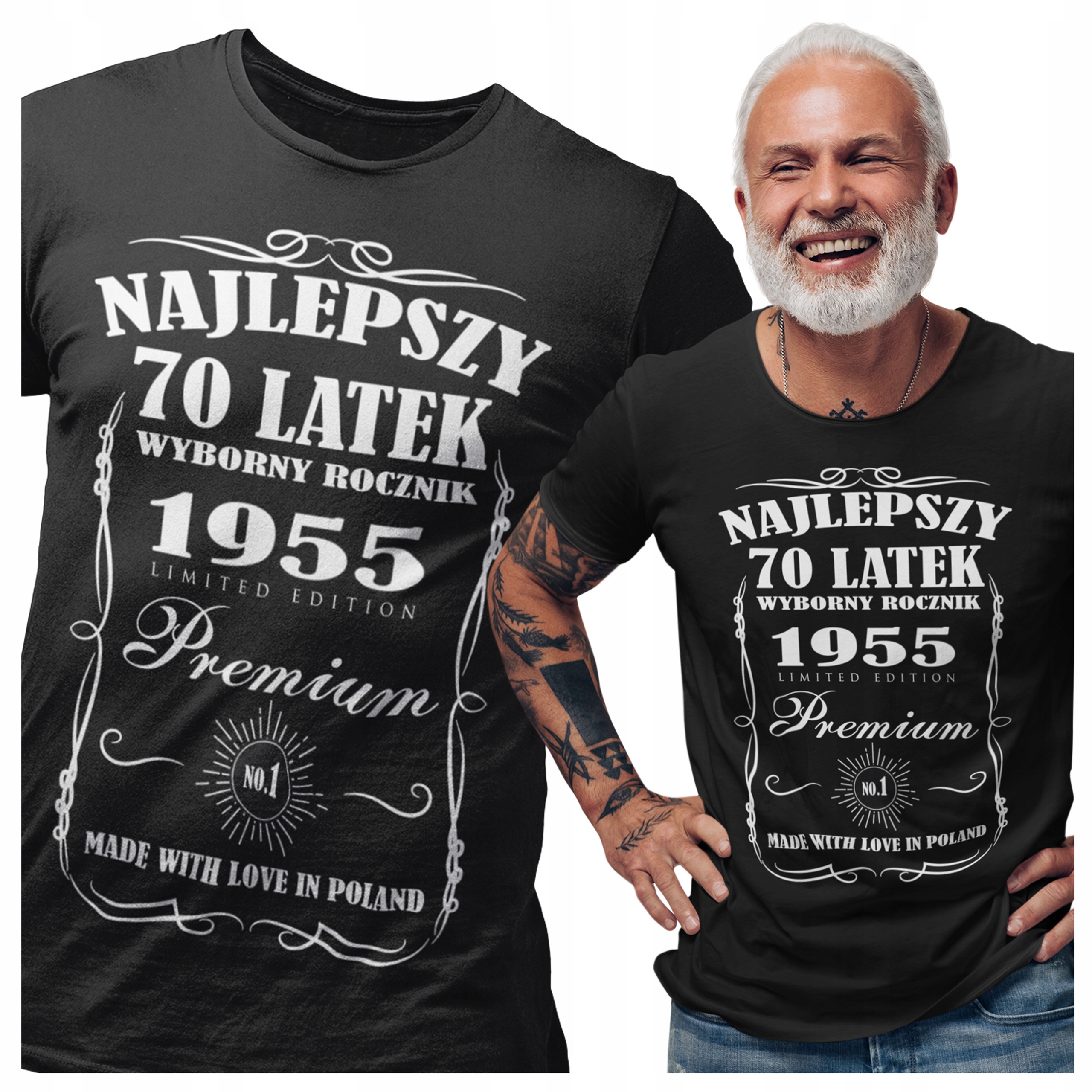 KOSZULKA NA 70 URODZINY PREZENT URODZINOWY 70 LAT ROCZNIK 1955 WHISKY ...