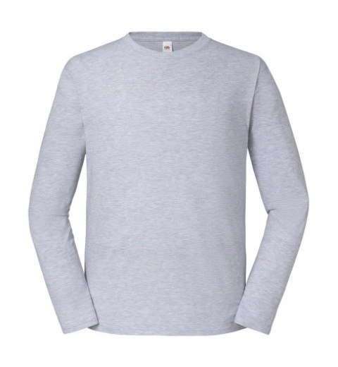 Tričko pánské Ringspun s dlouhým rukávem Fruit of the Loom Heather Grey 5XL