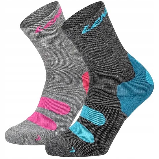 2x Skarpety Trekkingowe Górskie Merino Wysokie Lenz Outdoor 1.0 35-38