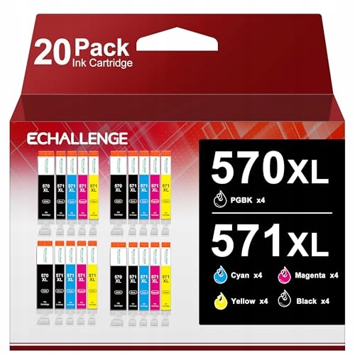 Echallenge Kompatibilní Inkousty Canon TS5050 s Canon 571 570 20 Kusů