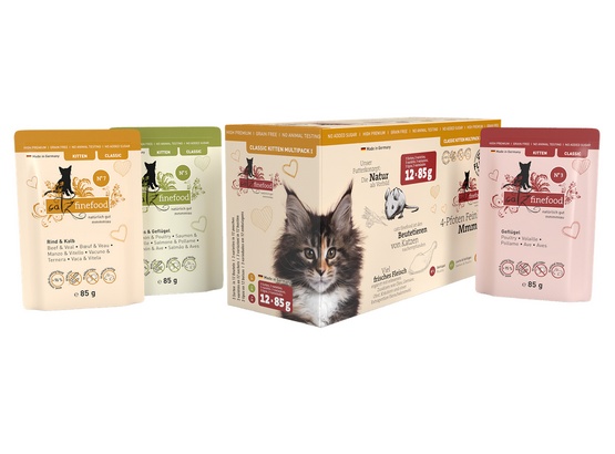 Levně Krmivo pro koťata bez umělých přísad Catz Finefood Tři Příchutě 12x85 g