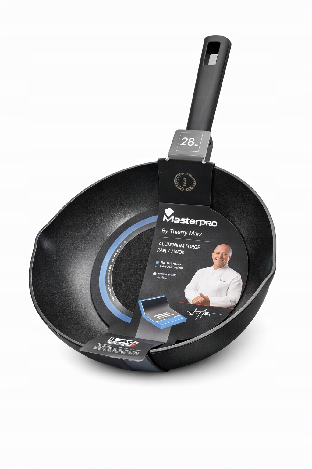 Masterpro pánev wok 28 cm hliníková, nepřilnavá indukční