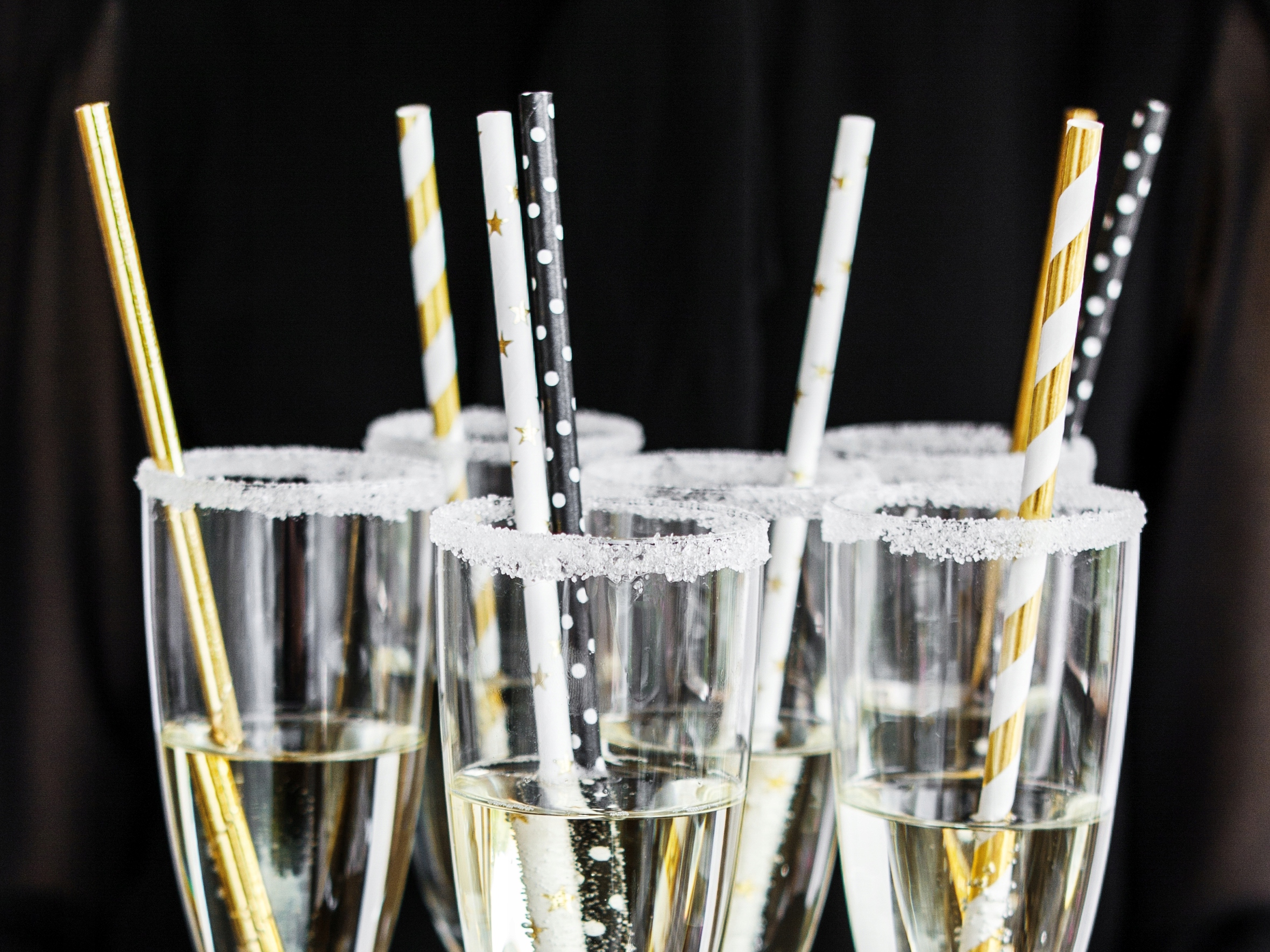 SŁOMKI rurki papierowe - złote - 19.5cm 10szt Długość (cm) 19.5