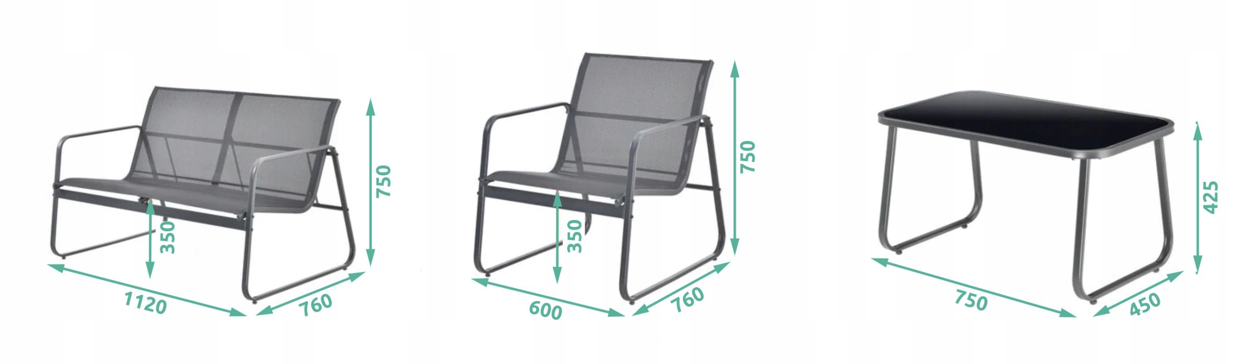 MEBLE DO OGRODU NA BALKON TARAS NUGRI KOMPLET 4 Kolor beże i brązy