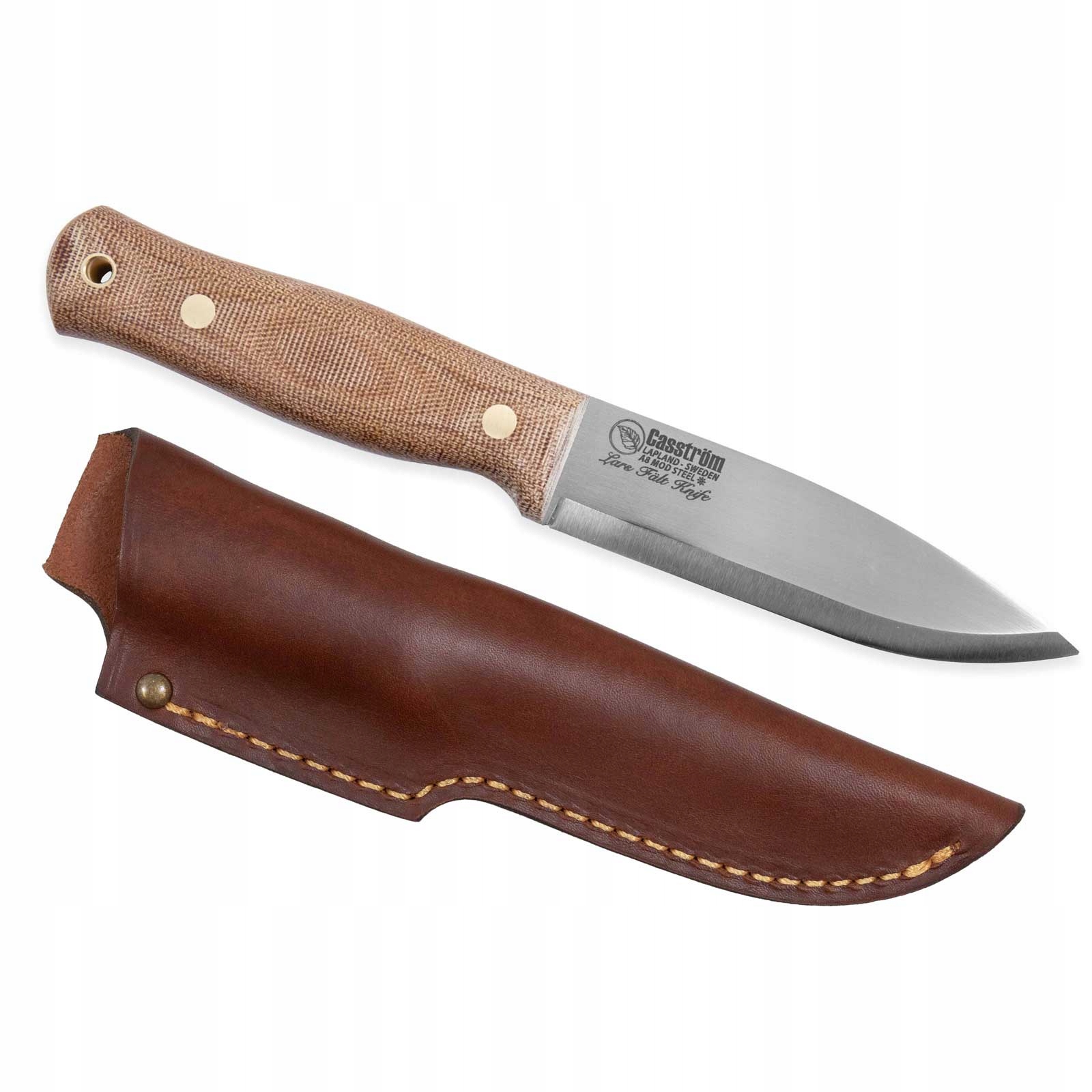 Nóż Casström Lars Fält Canvas Micarta A8 Leather