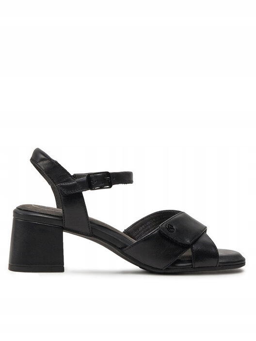 Tamaris Dámské Černé Kožené Sandály Na Suchý Zip, Velikost 38, 7 G