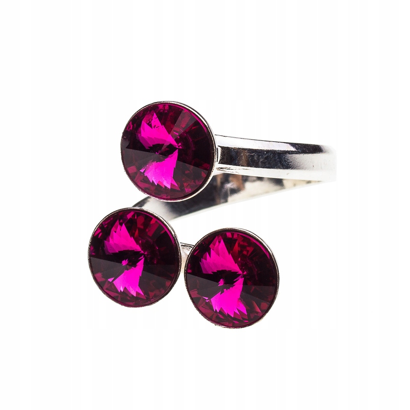 

Pierścionek srebrny z kr. Swarovski Rivoli Fuchsia