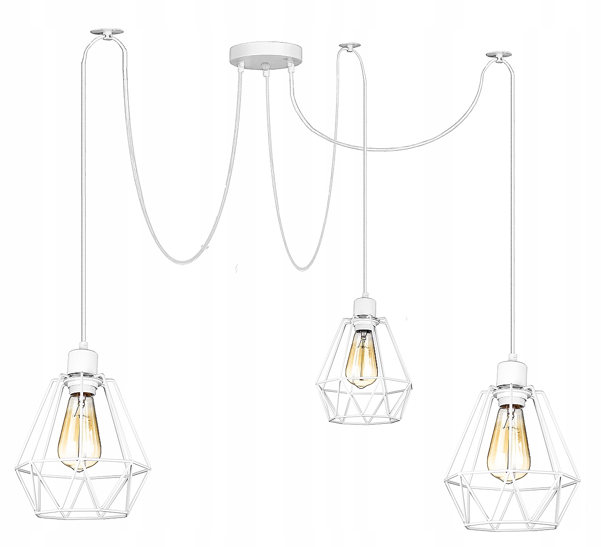 

Lampa wisząca pająk żyrandol biały 3 klosze