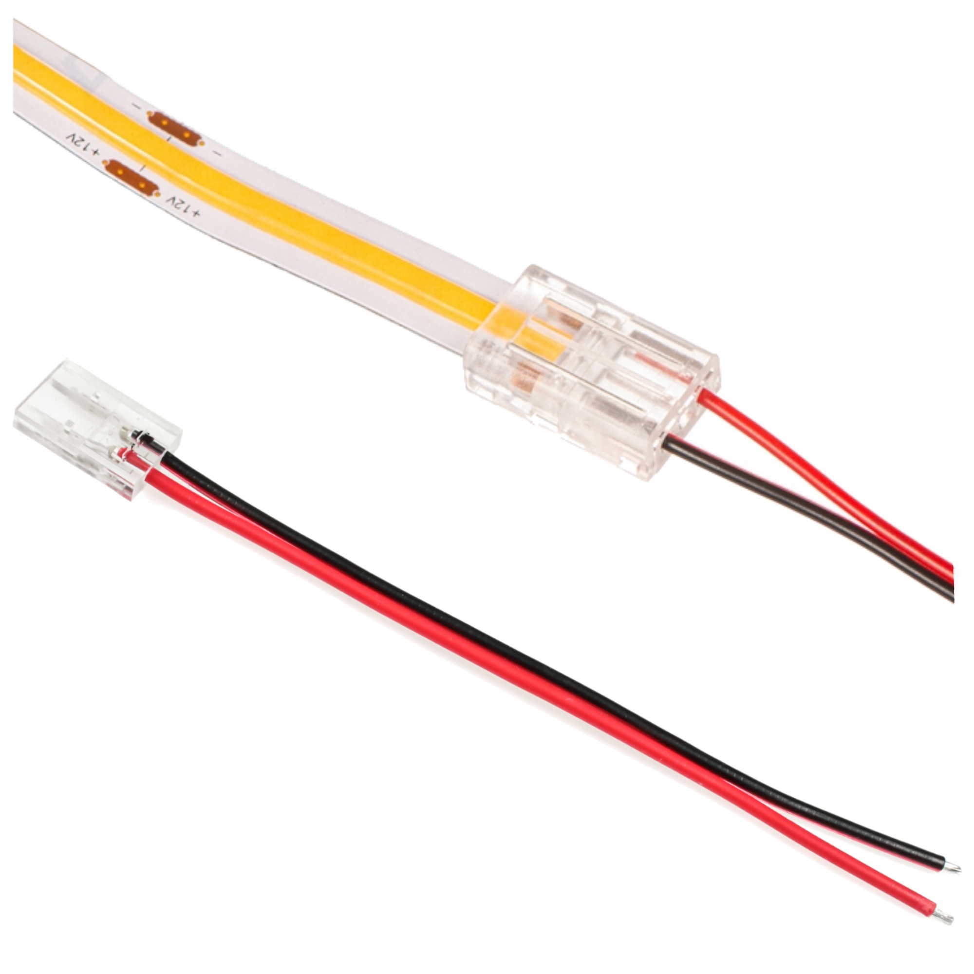 ZŁĄCZKA DO TAŚM LED COB 8mm + przewod ZATRZASKOWA