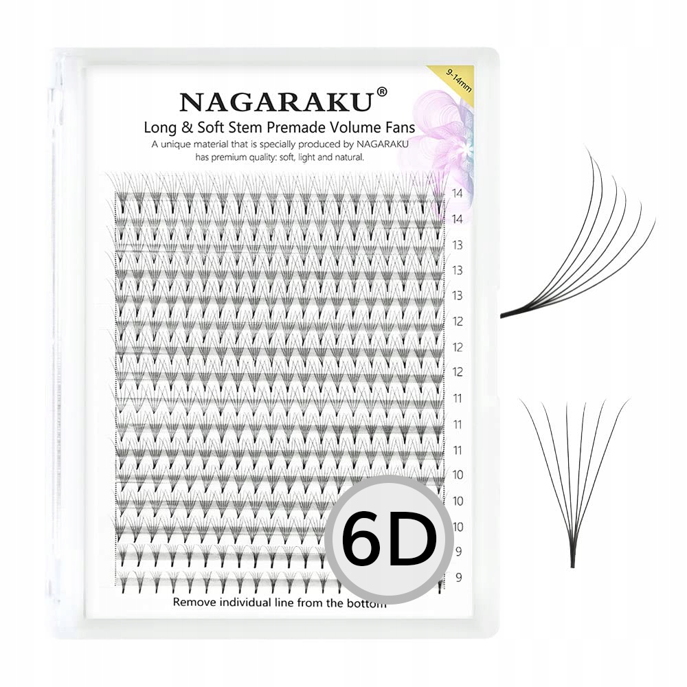 

Rzęsy Nagaraku Kępki MIX 6D D 0.07 9-14mm 320szt.