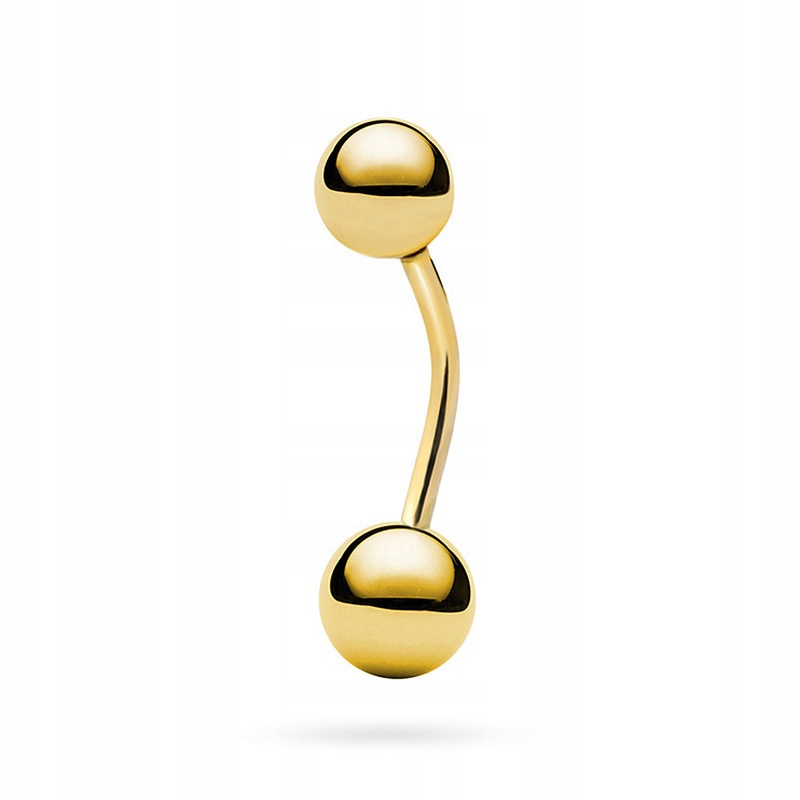 Zlatý piercing do pupíku do pupíku pr. 585 Kuličky Kulička 14k