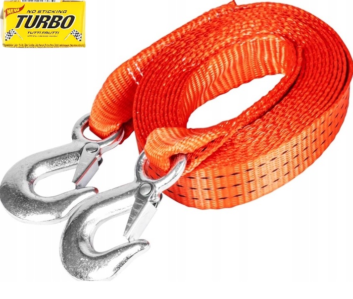 Mocna Linka Do Holowania Pas Holowniczy 35mm Z Hakami 3000KG 5m Do Auta