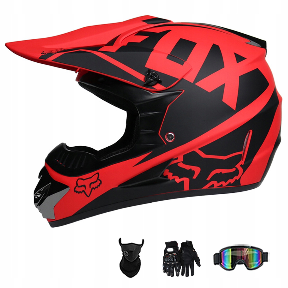 Motocyklová Přilba Crossová Lehká Enduro Quada Brýle Rukavice Maska L