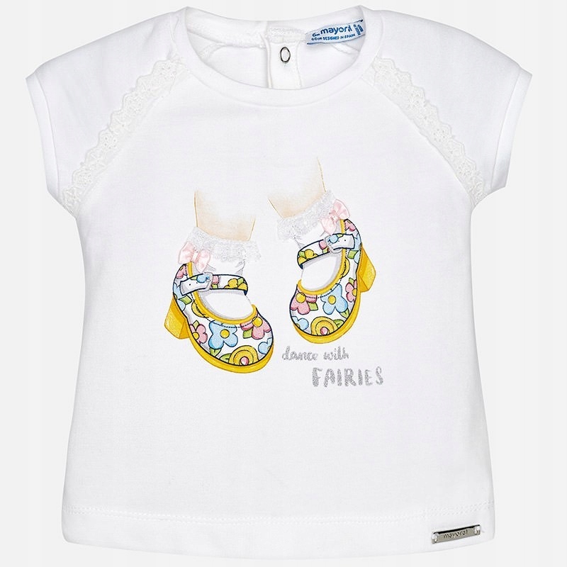 Koszulka bluzka lato dziewczęca Mayoral 1022 - 86 r. 86 Kolor biały