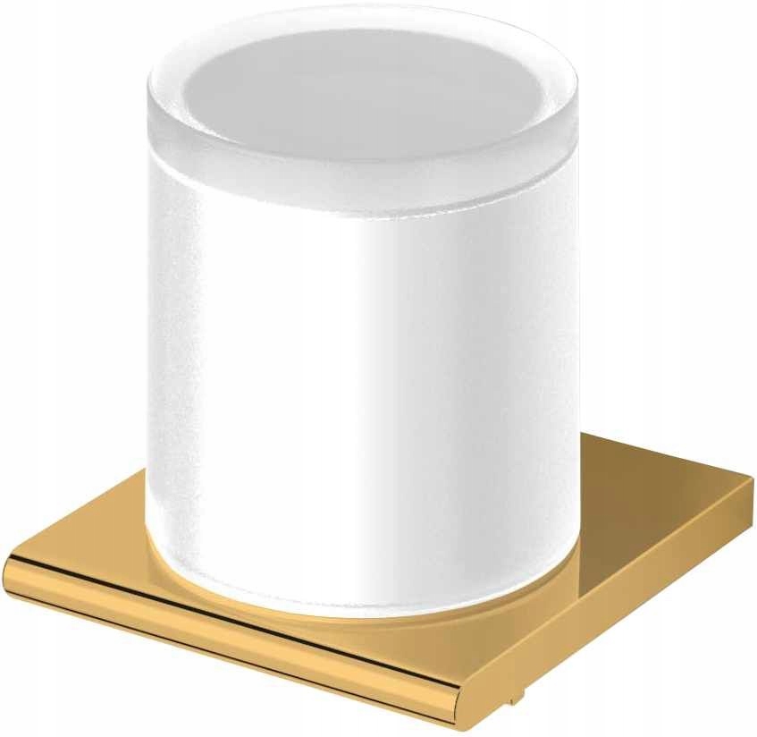 Dávkovač na tekuté mýdlo, skleněný, závěsný, zlatý