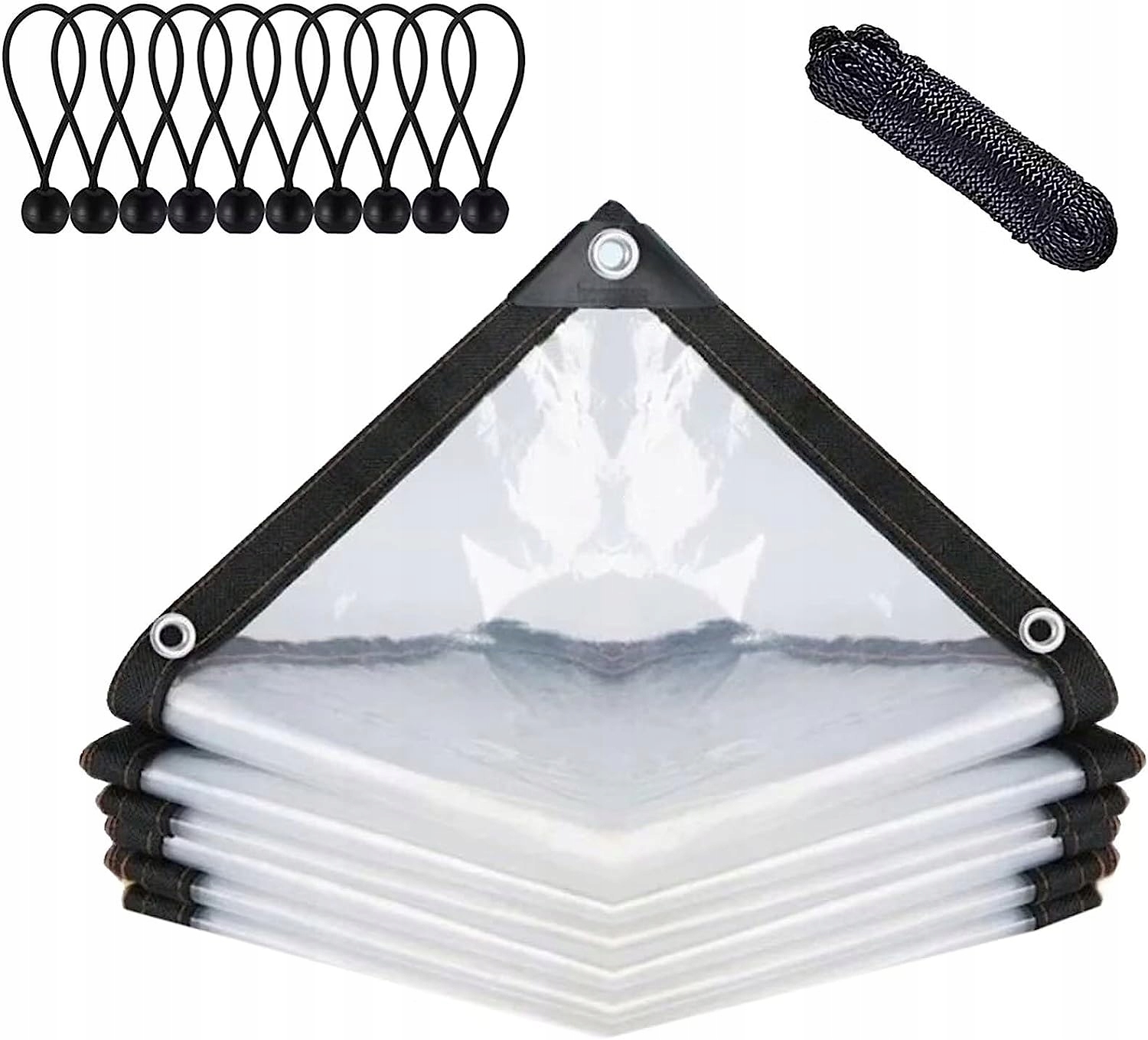 PLANDEKA OGRODOWA TARASOWA WODOODPORNA NA ROŚLINY PRZEZROCZYSTA OCZKA 2x5m