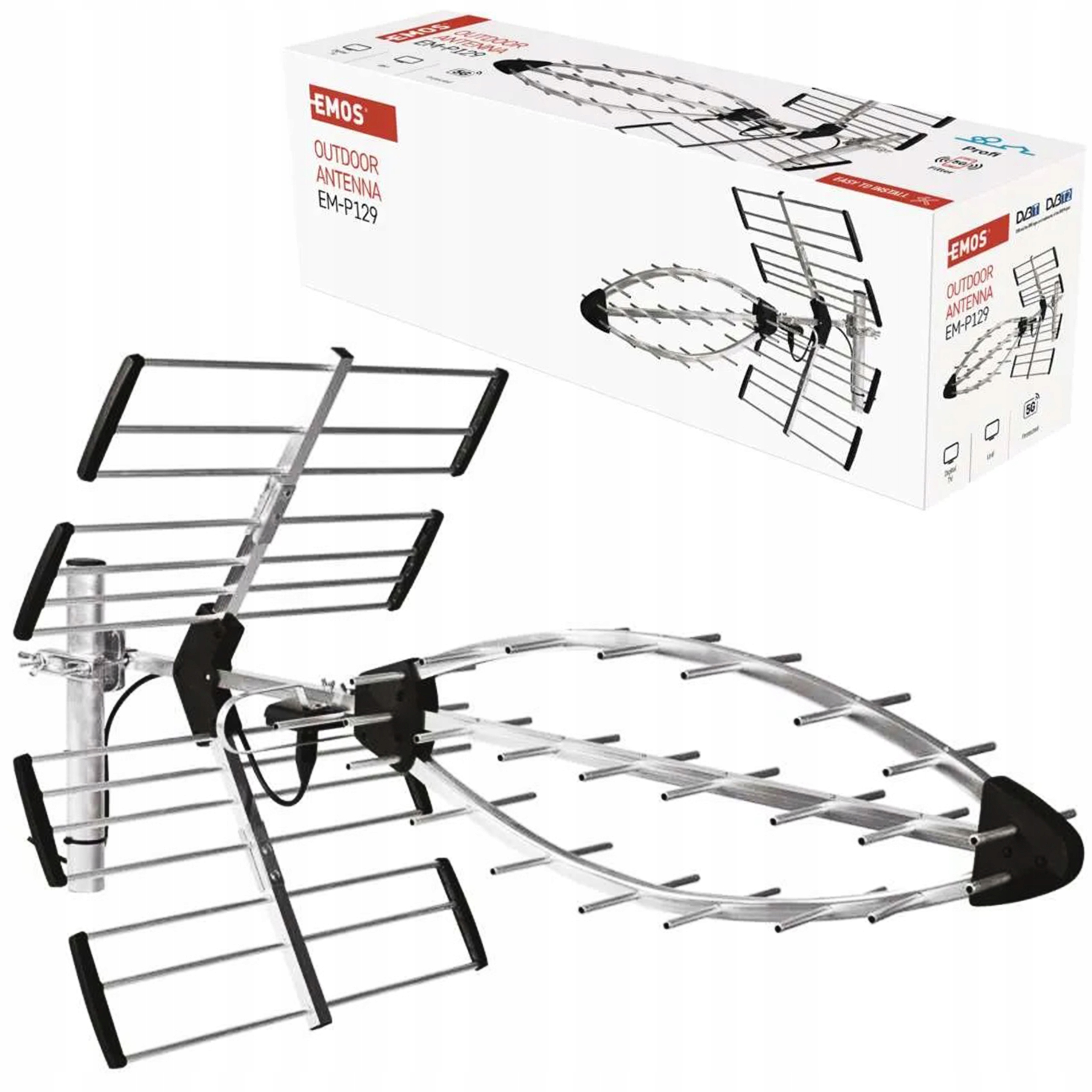 Venkovní pozemní televizní anténa Profi DVB-T2 Lte 5G Fhd 200 km