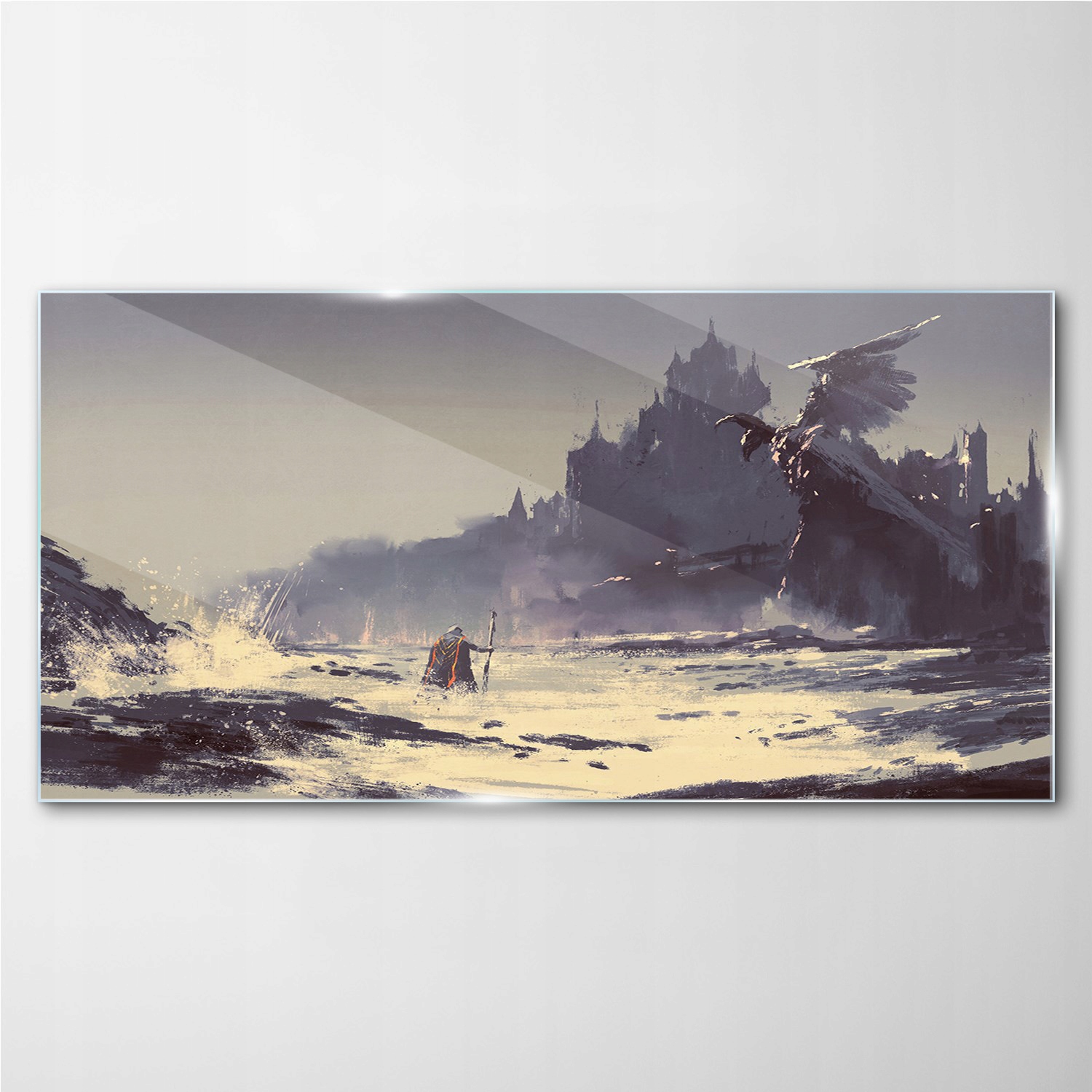 

Foto-obraz szklany Fantasy rycerz zamek 140x70 cm