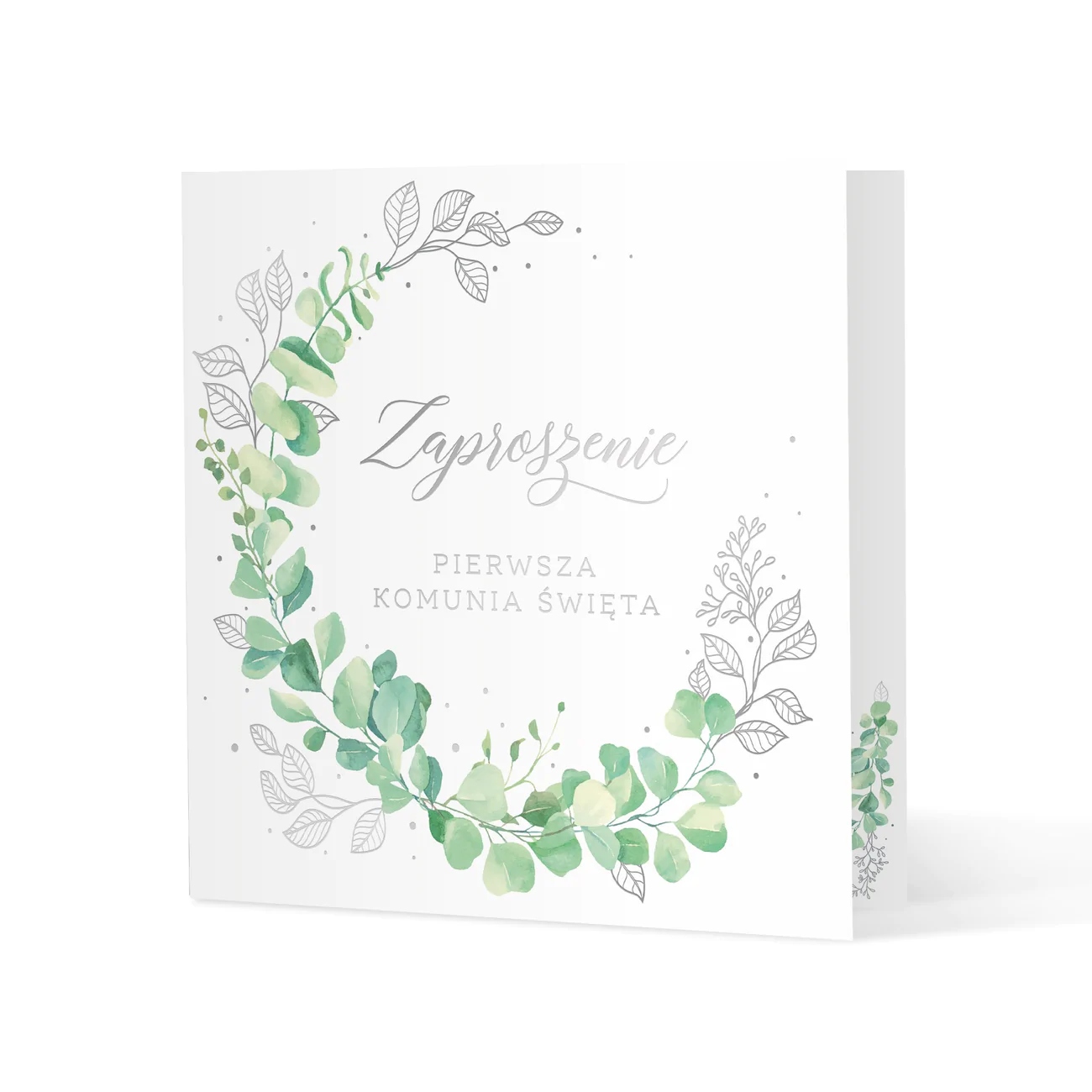 ZAPROSZENIE KOMUNIA ŚWIĘTA EUKALIPTUS 10 SZTUK