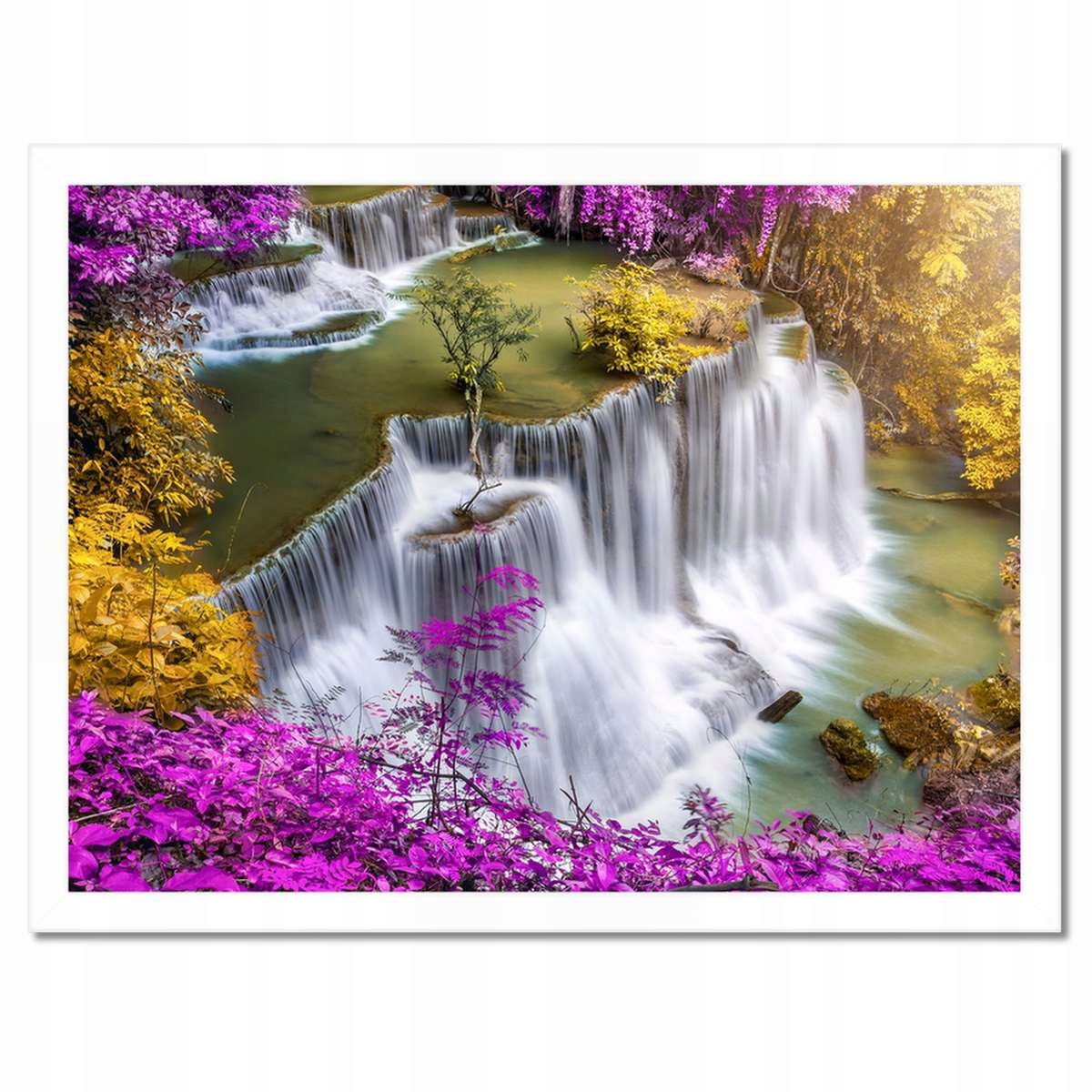 Plakáty v rámu 40x30 Fialově kolem kaskády